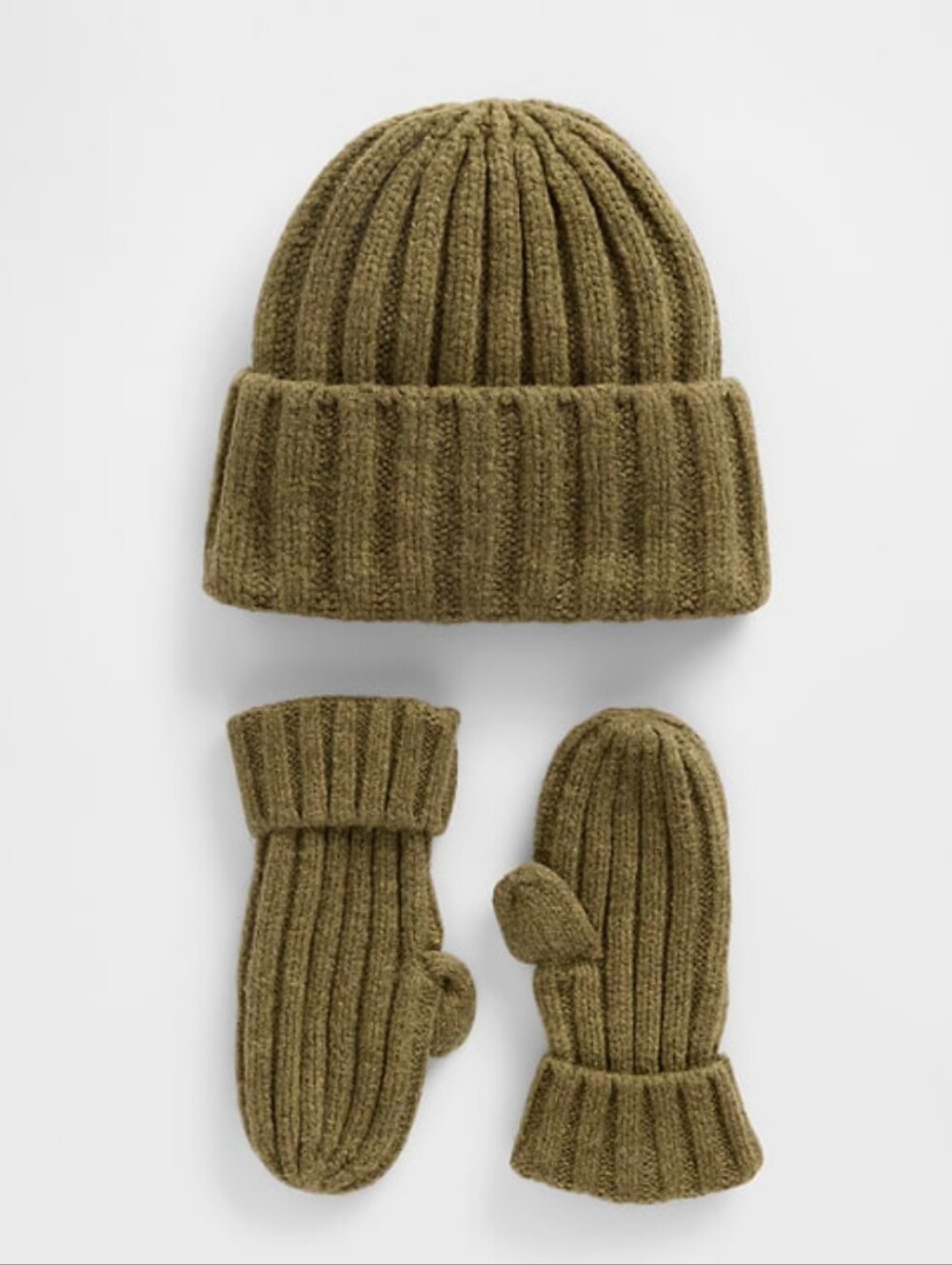Gap Baby Boy Rib Beanie And Mittens Set